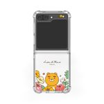 [S2B] LITTLE KAKAO FRIENDS Clear TPU+PC Bumper Case for Galaxy Z Flip6 – Dual Protection, Shock-Absorbing Corners, Side Loop Strap Hole, Precise Fit - Made in Korea